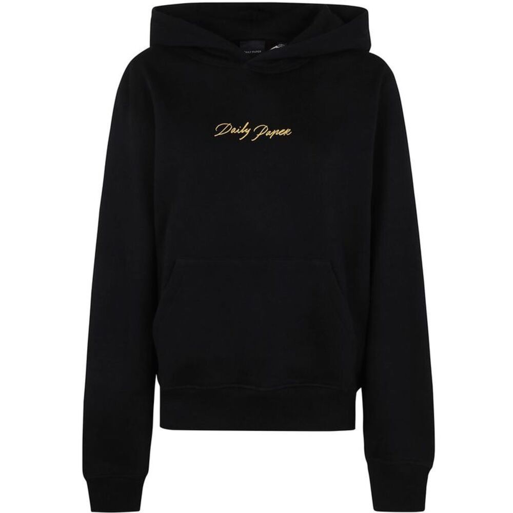 DAILY PAPER Embroidered Logo Hoodie Women BLACK Sweaters & Knitwear